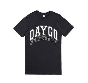 Daygo University Heather Black Shirt: WHITE