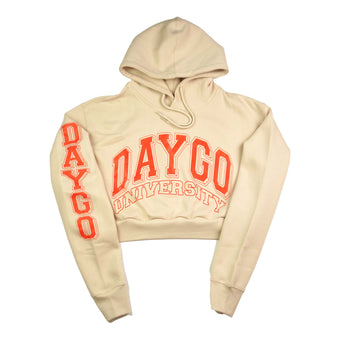 Daygo University CROP hoodie: TAN