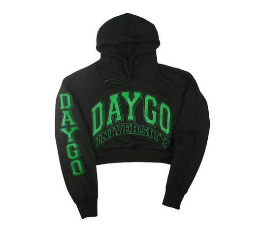 Daygo University Crop Hoodie: GREEN