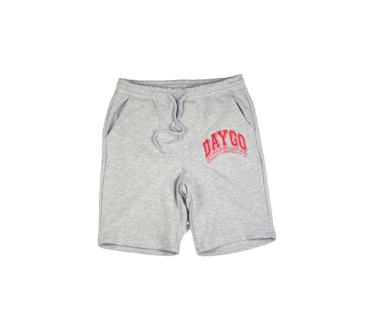 Daygo University Shorts: GREY/RED