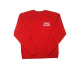 Embroidered Logo Crewneck: RED