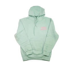 Embroidered logo hoodie: Seafoam / pink
