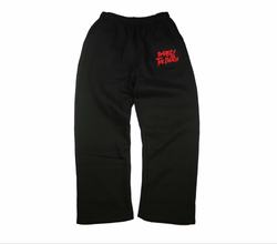 Embroidered Logo Sweatpants: Black / Red (pre-order)