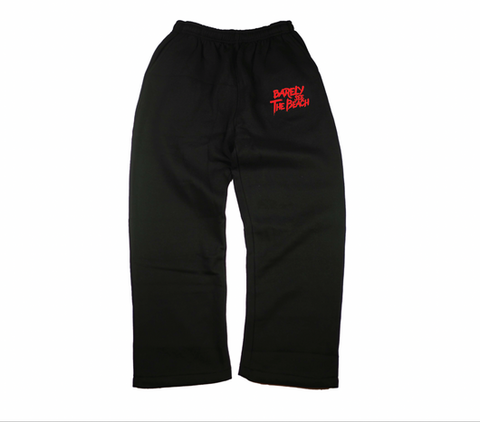 Embroidered Logo Sweatpants: Black / Red (pre-order)