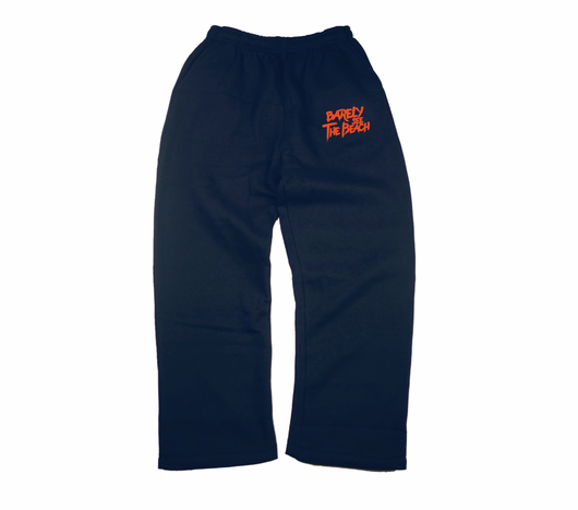 Embroidered Logo Sweatpants: Navy / Orange (pre-order)