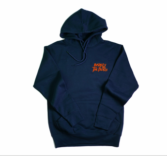 Embroidered Logo Hoodie: Navy / Orange (pre-order)