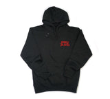 Embroidered Logo Hoodie: Black / Red (pre-order)