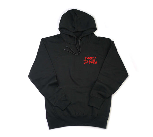 Embroidered Logo Hoodie: Black / Red (pre-order)