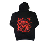 Embroidered Logo Hoodie: Black / Red (pre-order)