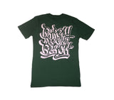 Embroidered Logo SHIRT: Forest Green / Pink