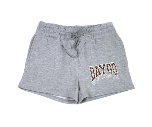 Daygo University shorts: WMNS Cheetah Print grey