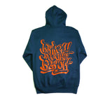 Embroidered Logo Hoodie: Navy / Orange (pre-order)