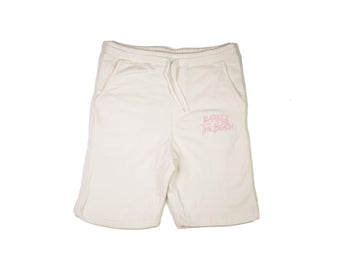 Embroidered Logo SHORTS: Off White/ Pink
