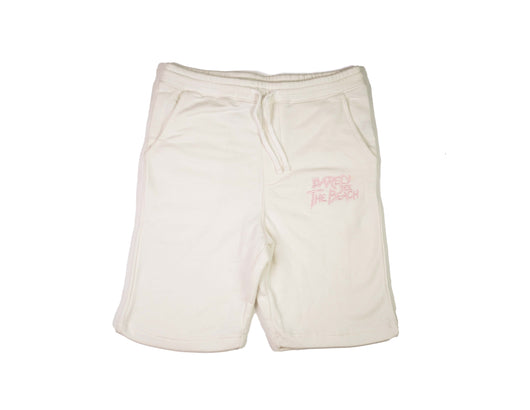 Embroidered Logo SHORTS: Off White/ Pink