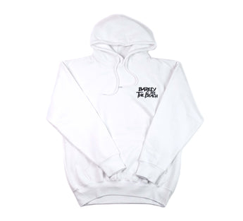 Embroidered Logo Hoodie: White / Black