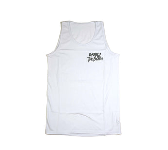 Embroidered Logo Tank Top: White/Charcoal