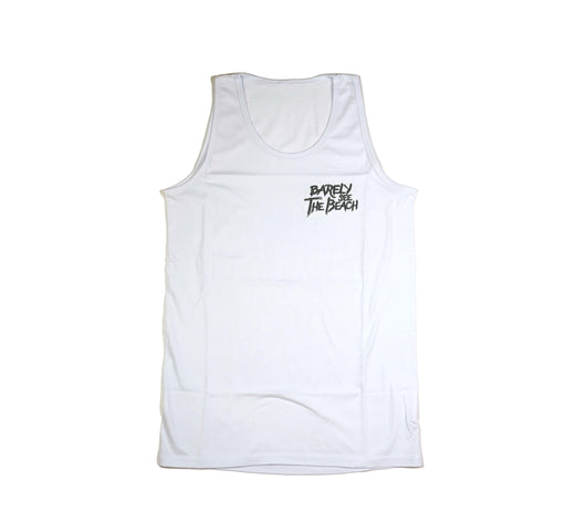 Embroidered Logo Tank Top: White/Charcoal