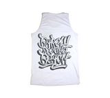 Embroidered Logo Tank Top: White/Charcoal